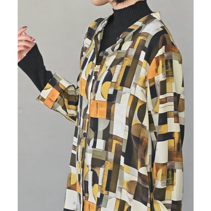 アソートプリントバンドカラーチュニックブラウス | rps | 詳細画像26 