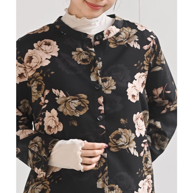 アソートプリントバンドカラーチュニックブラウス | rps | 詳細画像6 