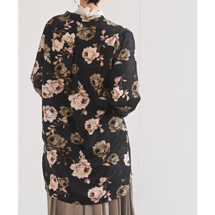 アソートプリントバンドカラーチュニックブラウス | rps | 詳細画像8 