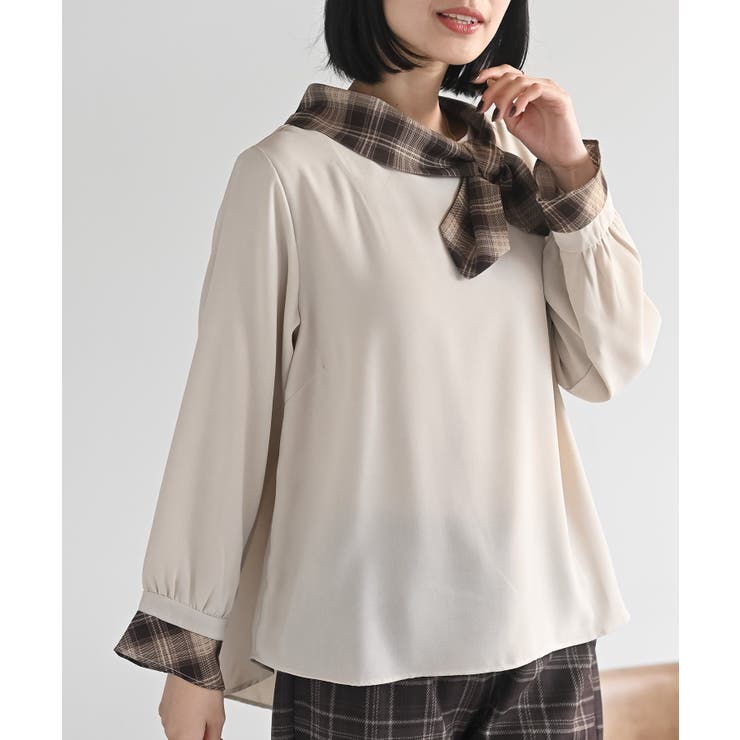 ベージュ | リボンネックブラウス | rps