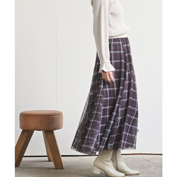 チェックチュールたっぷりフレアースカート | rps | 詳細画像11 