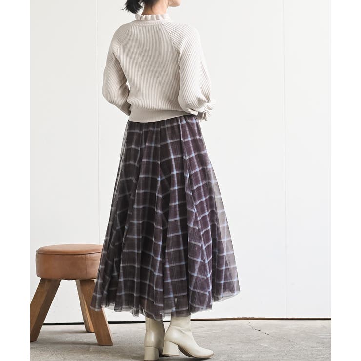 チェックチュールたっぷりフレアースカート | rps | 詳細画像12 