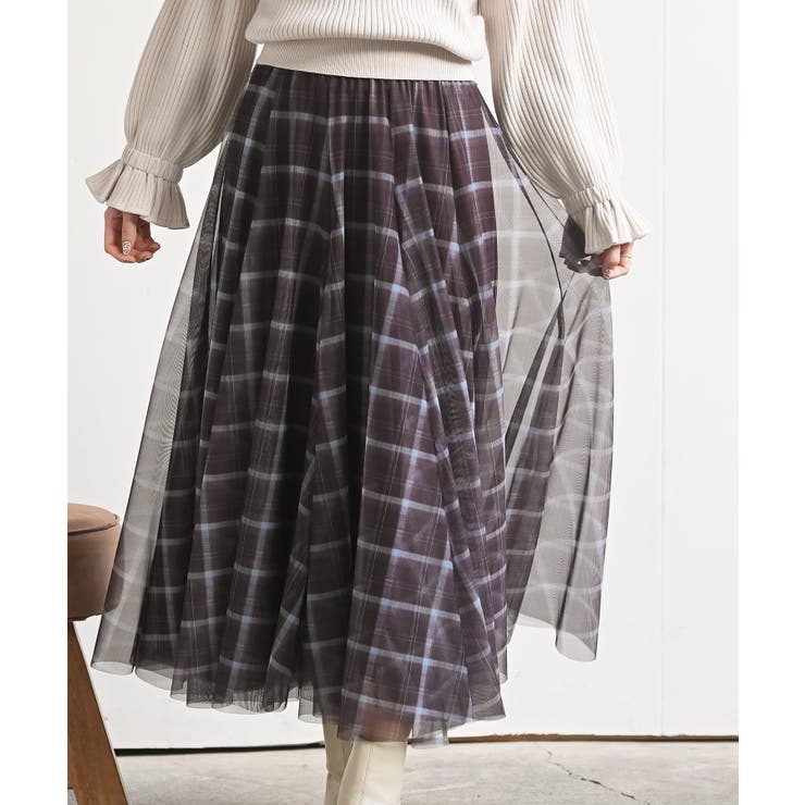 チェックチュールたっぷりフレアースカート | rps | 詳細画像14 