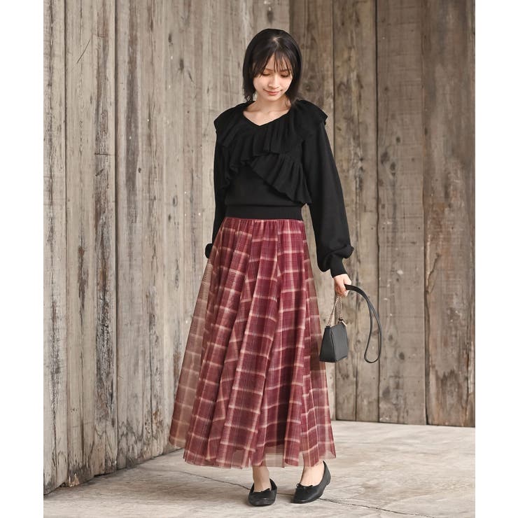 チェックチュールたっぷりフレアースカート | rps | 詳細画像18 