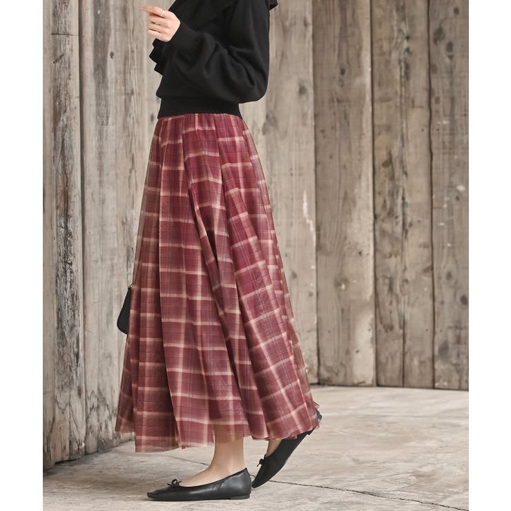 チェックチュールたっぷりフレアースカート | rps | 詳細画像19 