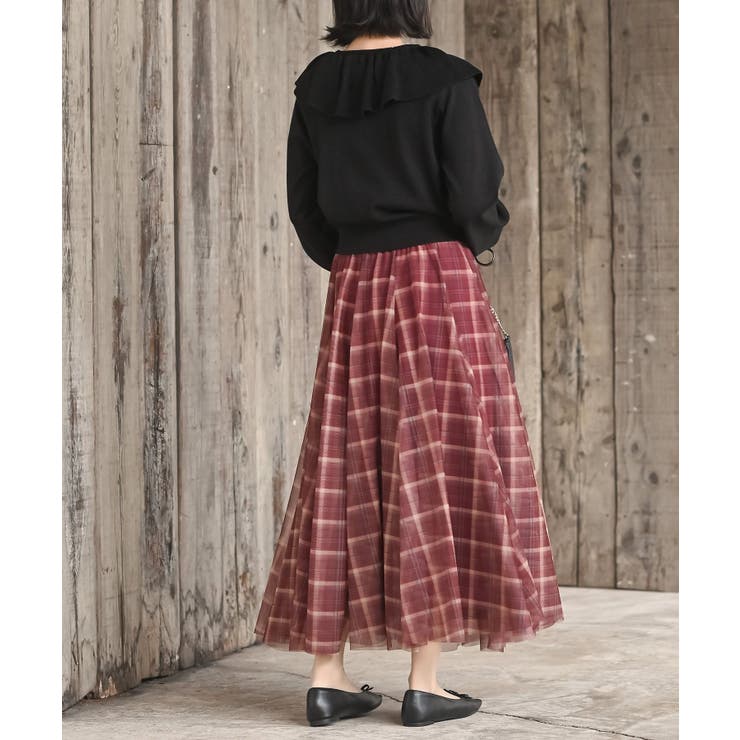 チェックチュールたっぷりフレアースカート | rps | 詳細画像20 
