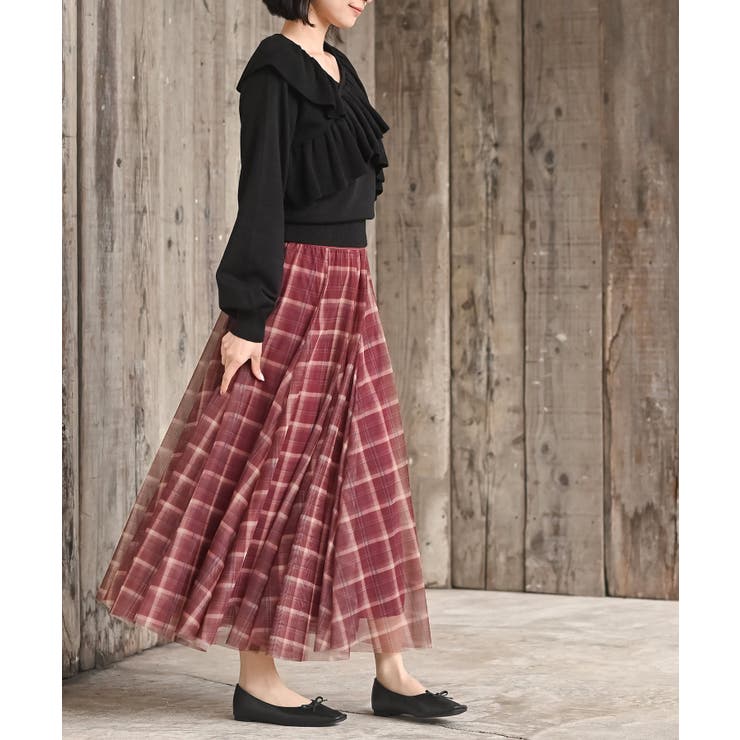 チェックチュールたっぷりフレアースカート | rps | 詳細画像21 