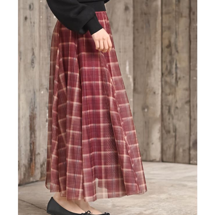 チェックチュールたっぷりフレアースカート | rps | 詳細画像23 