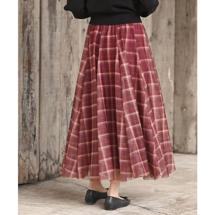 チェックチュールたっぷりフレアースカート | rps | 詳細画像24 