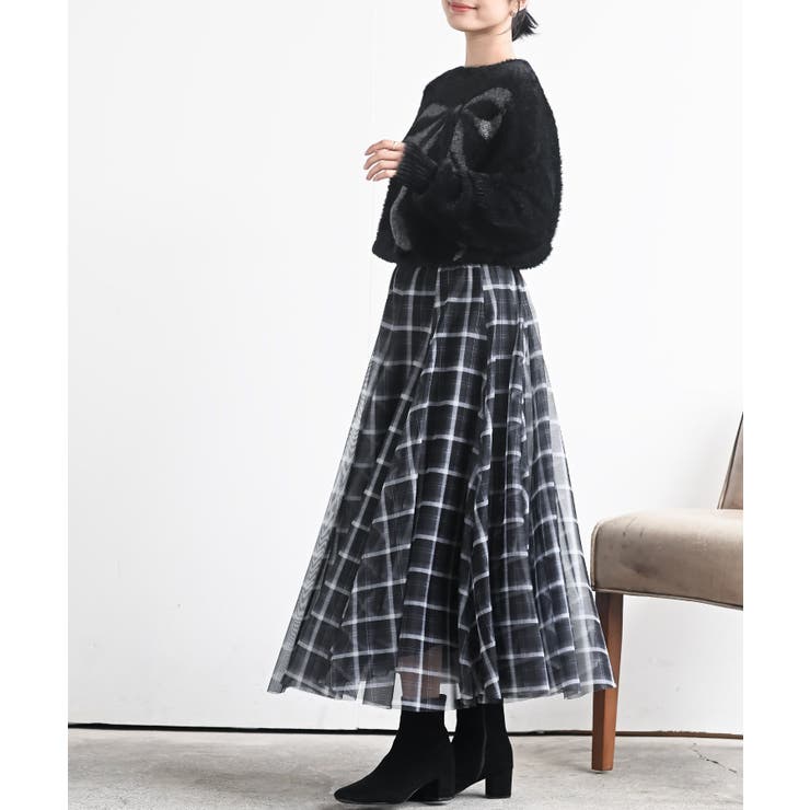 チェックチュールたっぷりフレアースカート | rps | 詳細画像5 