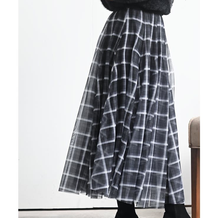 チェックチュールたっぷりフレアースカート | rps | 詳細画像7 