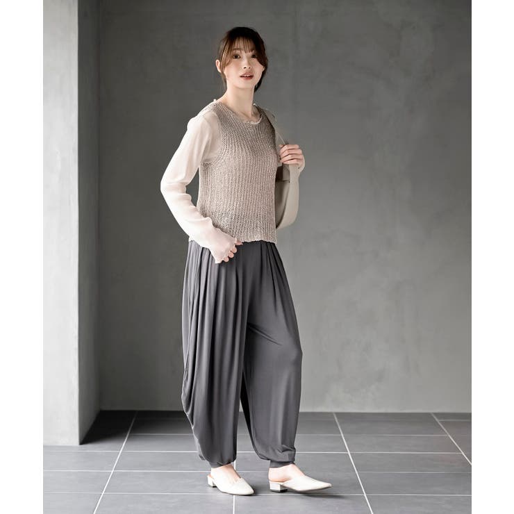 A.F ARTEFACT タック ボリュームパンツ サイズ2 ベージュ 春夏
