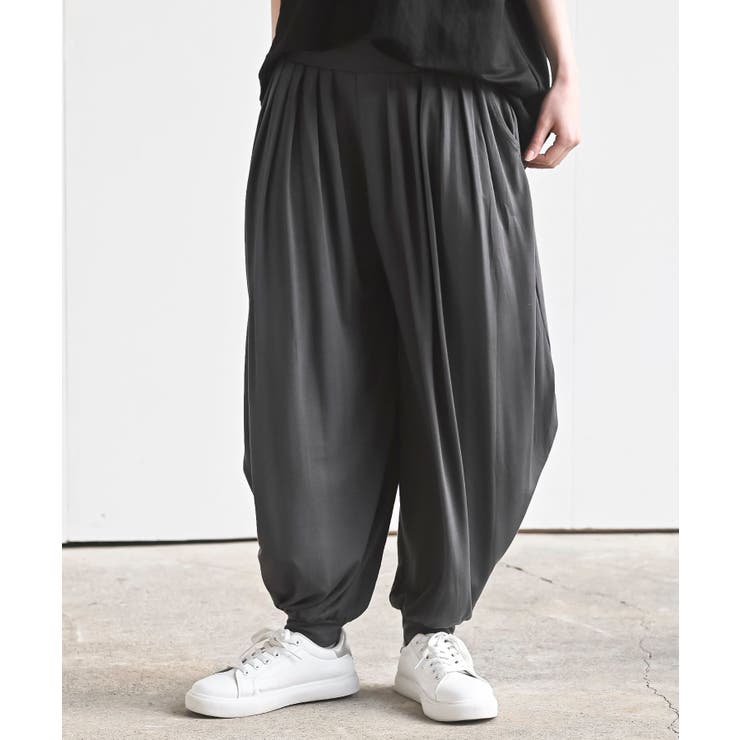 CHACグレー | レーヨンボリュームタックパンツ | rps