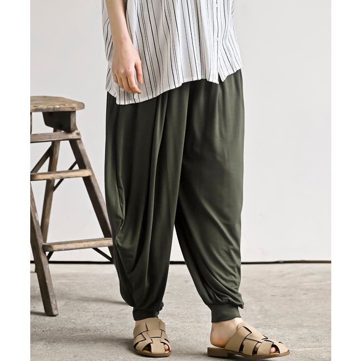 カーキ | レーヨンボリュームタックパンツ | rps