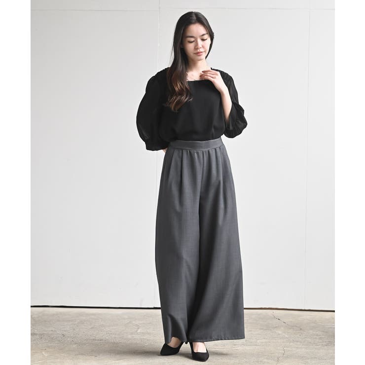 スクエアーネックギャザー５分袖ブラウス | rps | 詳細画像18 