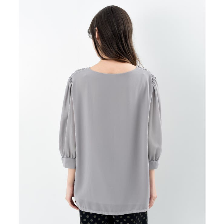 スクエアーネックギャザー５分袖ブラウス | rps | 詳細画像26 