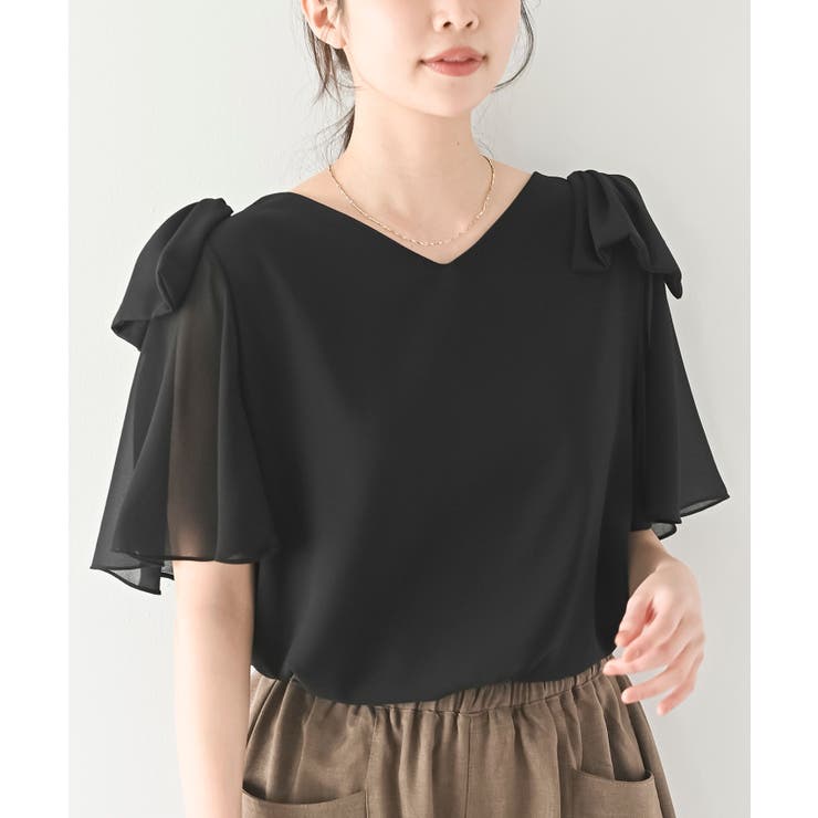 肩リボンフレアー袖ブラウス | rps | 詳細画像1 