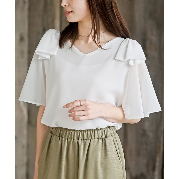 肩リボンフレアー袖ブラウス | rps | 詳細画像14 