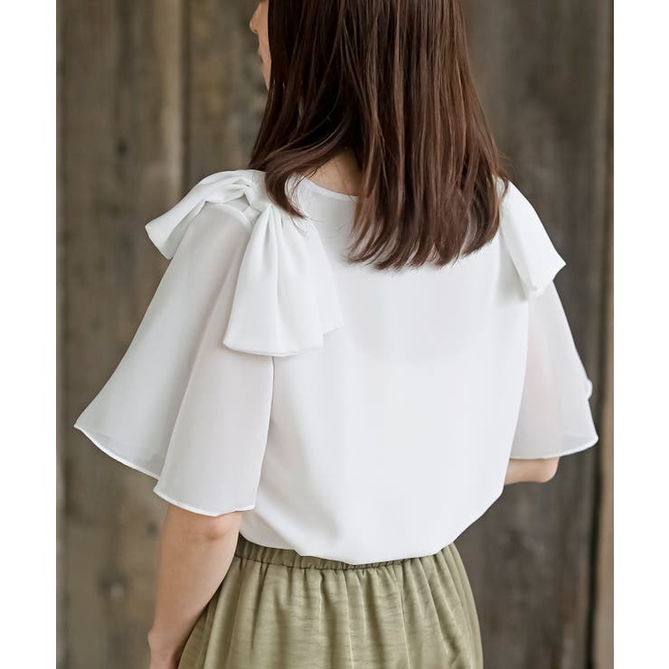 肩リボンフレアー袖ブラウス | rps | 詳細画像15 