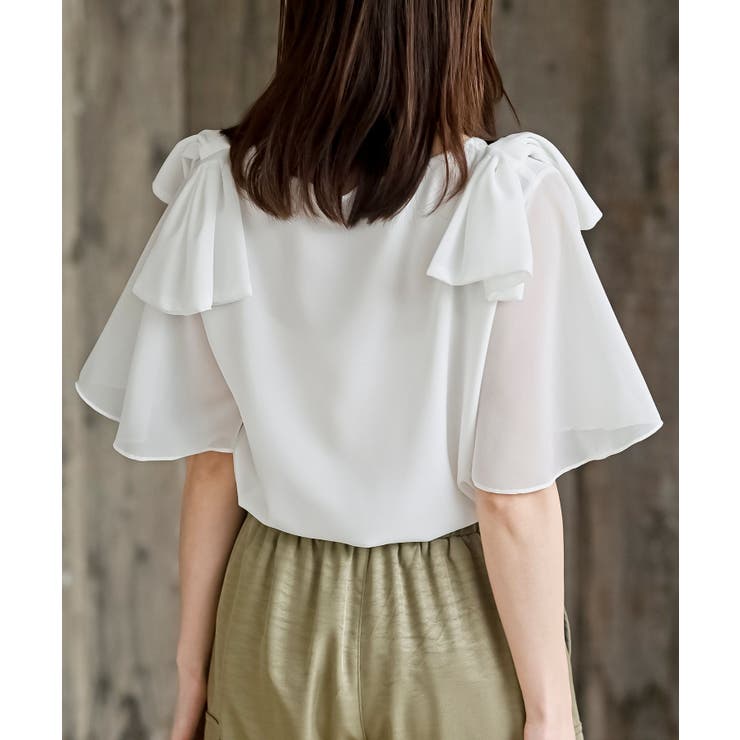 肩リボンフレアー袖ブラウス | rps | 詳細画像16 