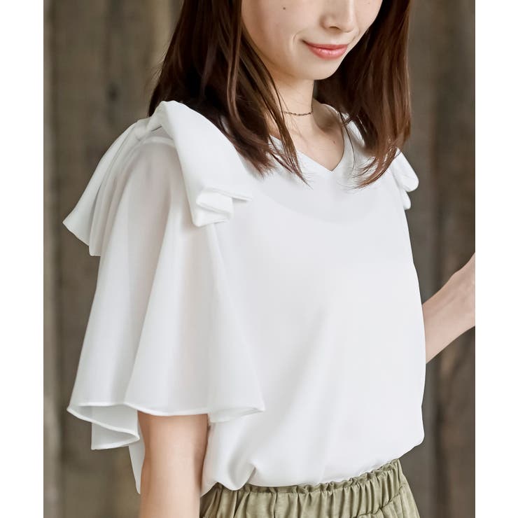 肩リボンフレアー袖ブラウス | rps | 詳細画像17 
