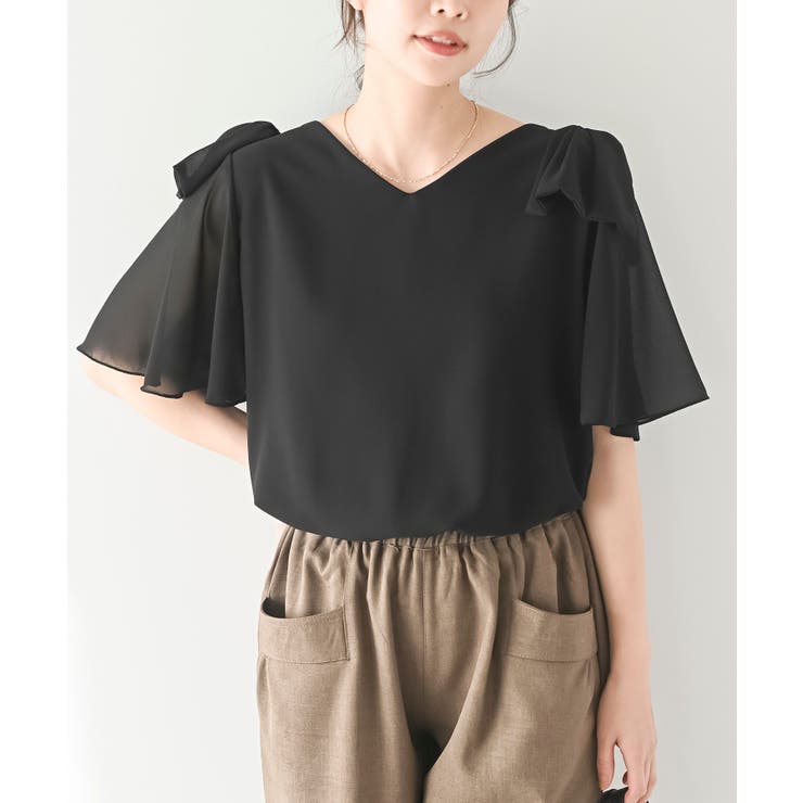 肩リボンフレアー袖ブラウス | rps | 詳細画像30 