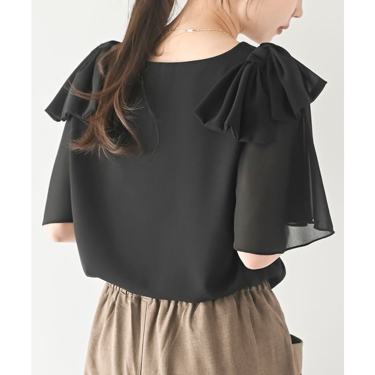 肩リボンフレアー袖ブラウス | rps | 詳細画像32 