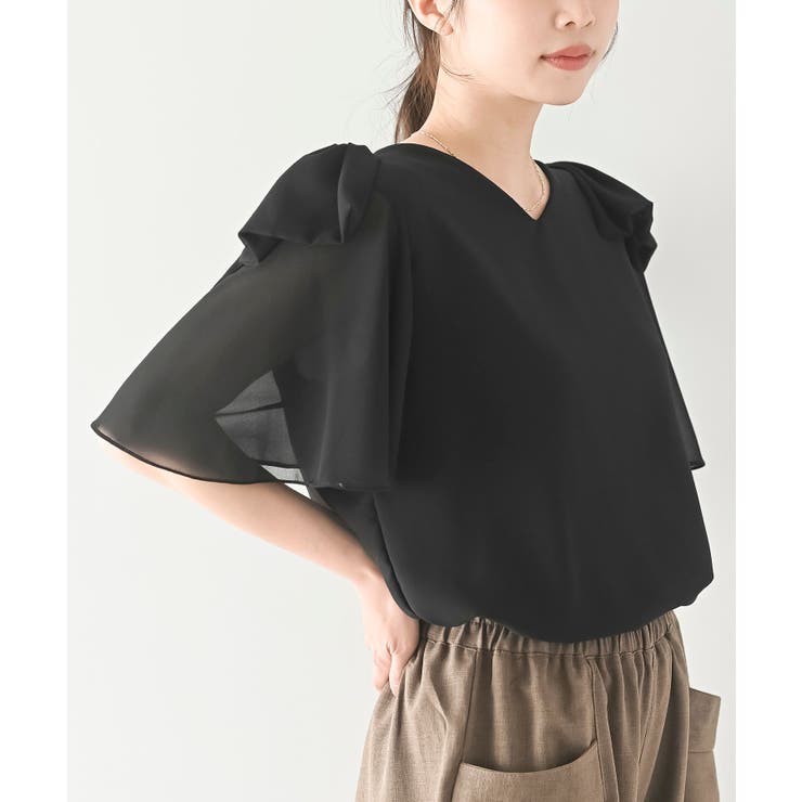 肩リボンフレアー袖ブラウス | rps | 詳細画像33 
