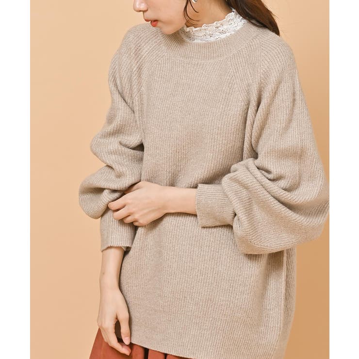 ボリューム袖片畦ニットプルオーバー[品番：RPSW0000913]｜rps（アール