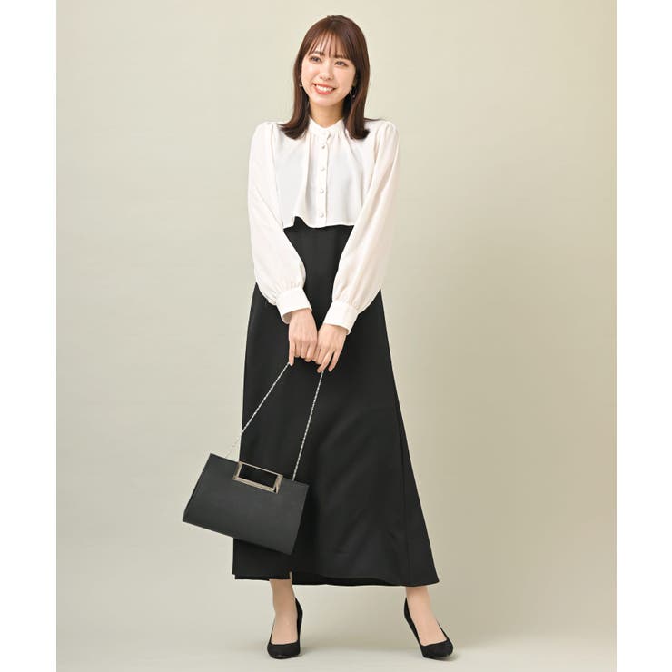 ジョーゼットボレロブラウス×キャミワンピセット[品番：RPSW0001004