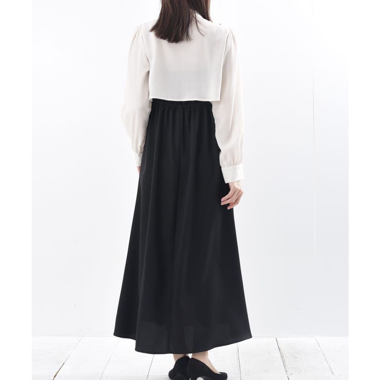 ジョーゼットボレロブラウス×キャミワンピセット[品番：RPSW0001004