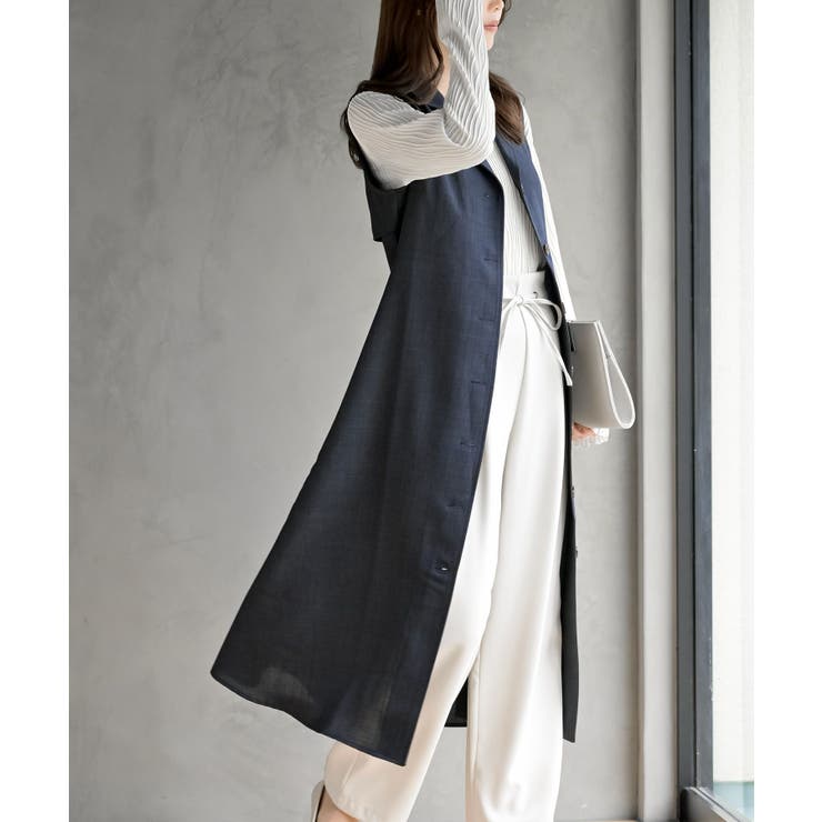 ネイビー | オープンカラージレワンピース | rps