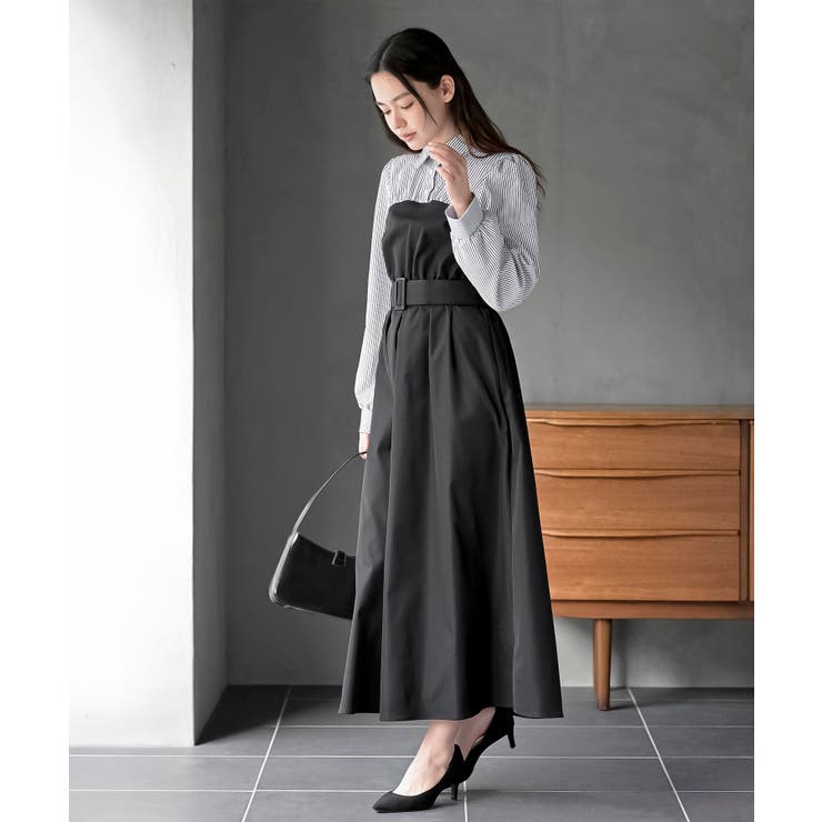 無地×ストライプシャツドッキングワンピース | rps | 詳細画像10 