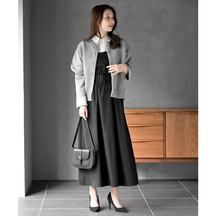 異素材切替リボン袖ドッキングワンピース | rps | 詳細画像17 