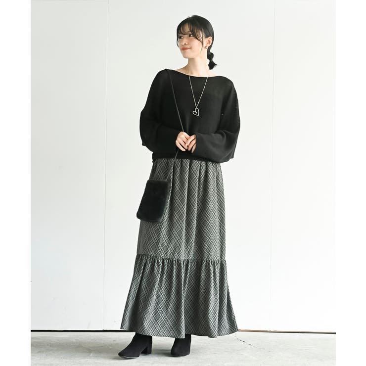 デシンプリントシャーリング肩リボンワンピース | rps | 詳細画像10 