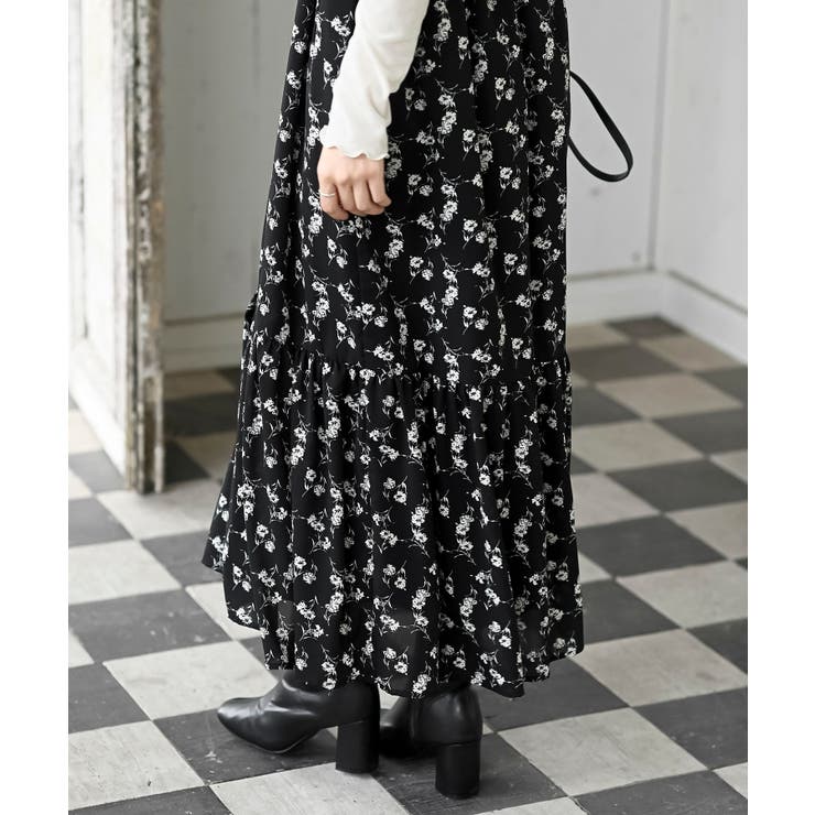 デシンプリントシャーリング肩リボンワンピース | rps | 詳細画像19 