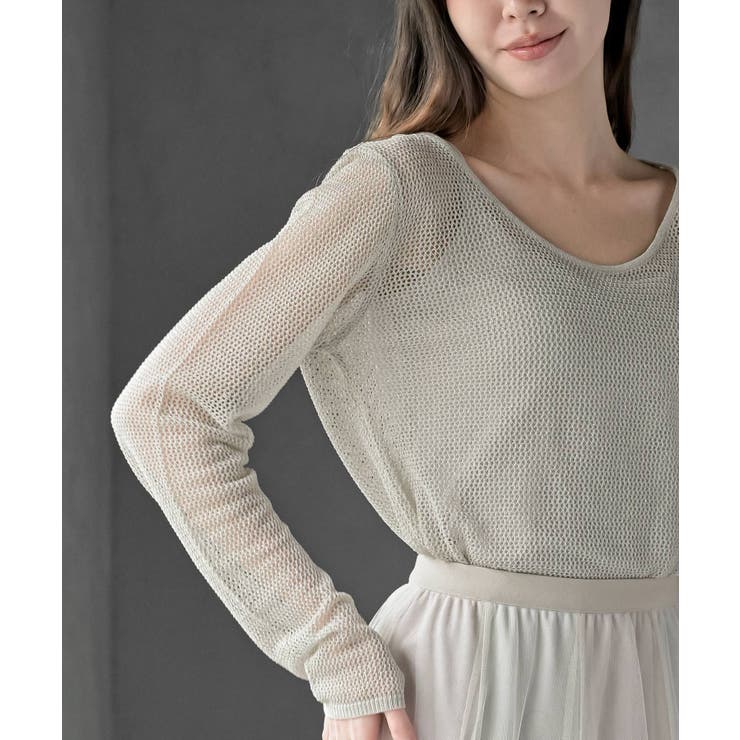 ボートネック透かしラメニットプルオーバー | rps | 詳細画像17 