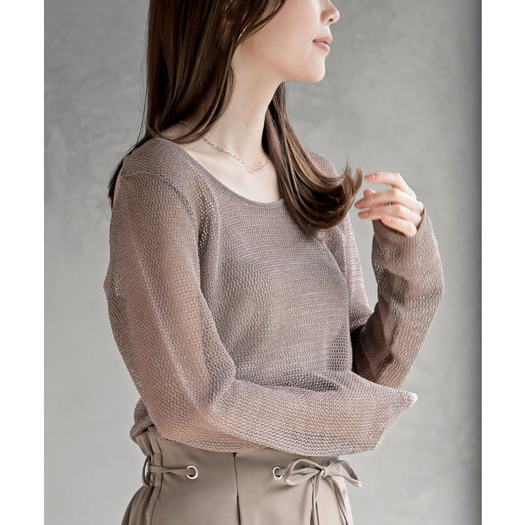 ボートネック透かしラメニットプルオーバー | rps | 詳細画像25 