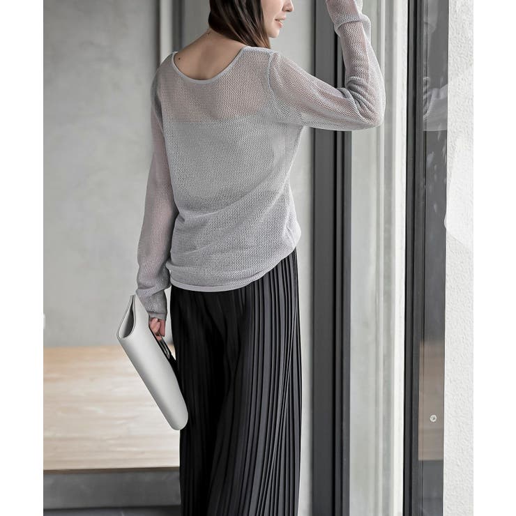 ボートネック透かしラメニットプルオーバー | rps | 詳細画像4 