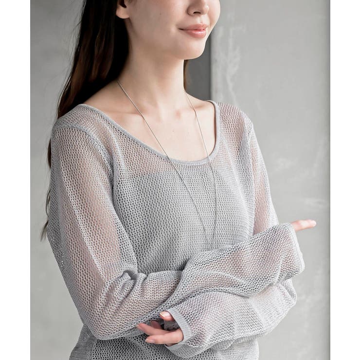 ボートネック透かしラメニットプルオーバー | rps | 詳細画像6 