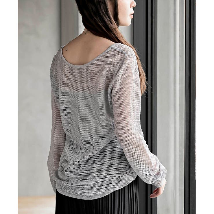 ボートネック透かしラメニットプルオーバー | rps | 詳細画像8 