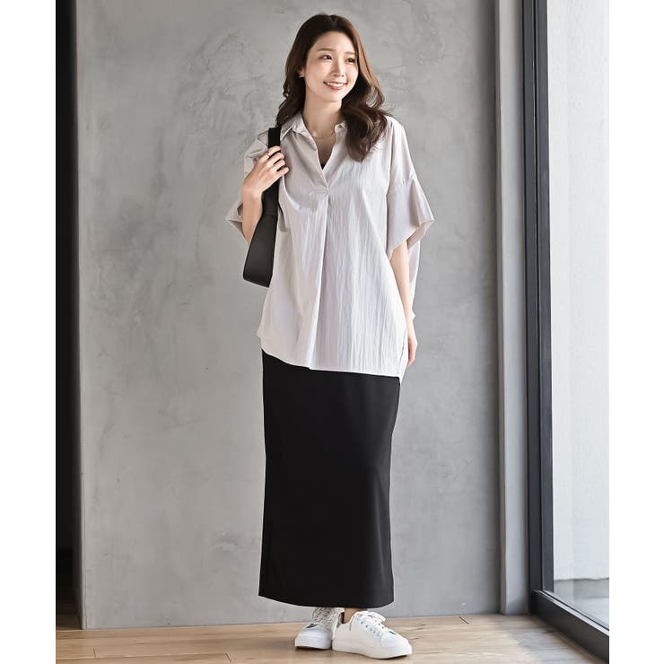 シワ加工スキッパーシャツ | rps | 詳細画像10 