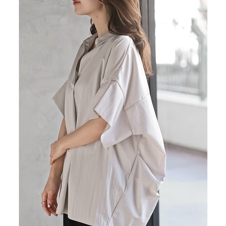 シワ加工スキッパーシャツ | rps | 詳細画像16 