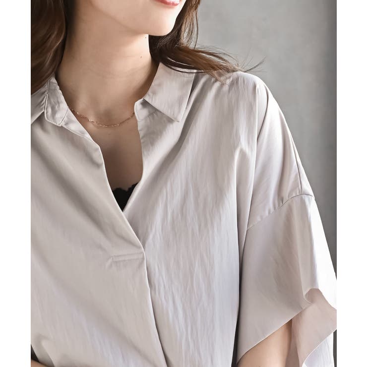 シワ加工スキッパーシャツ | rps | 詳細画像17 