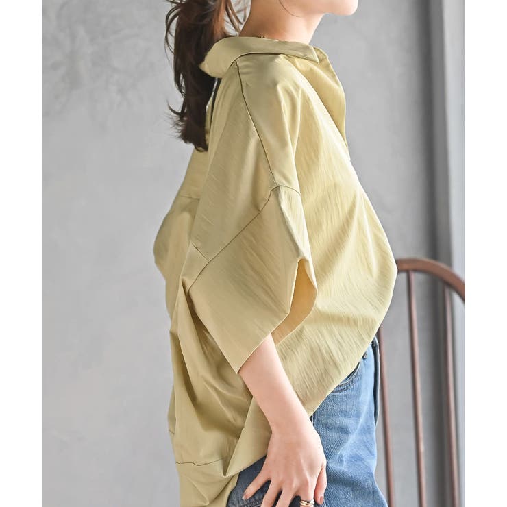 シワ加工スキッパーシャツ | rps | 詳細画像22 