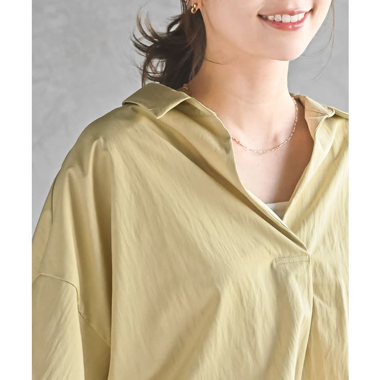 シワ加工スキッパーシャツ | rps | 詳細画像25 