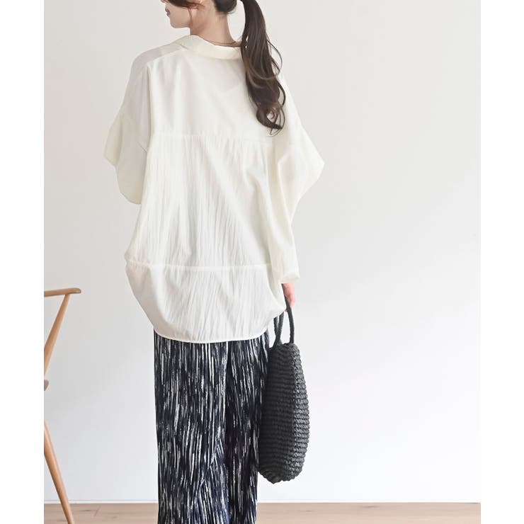 シワ加工スキッパーシャツ | rps | 詳細画像28 