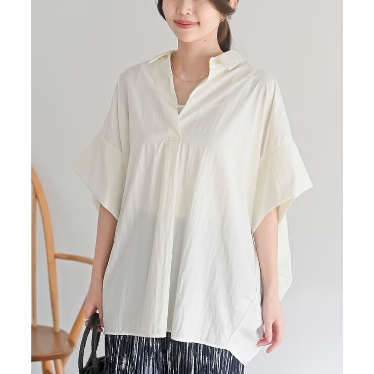 シワ加工スキッパーシャツ | rps | 詳細画像30 