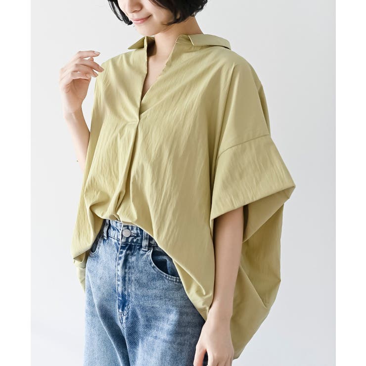 シワ加工スキッパーシャツ | rps | 詳細画像33 