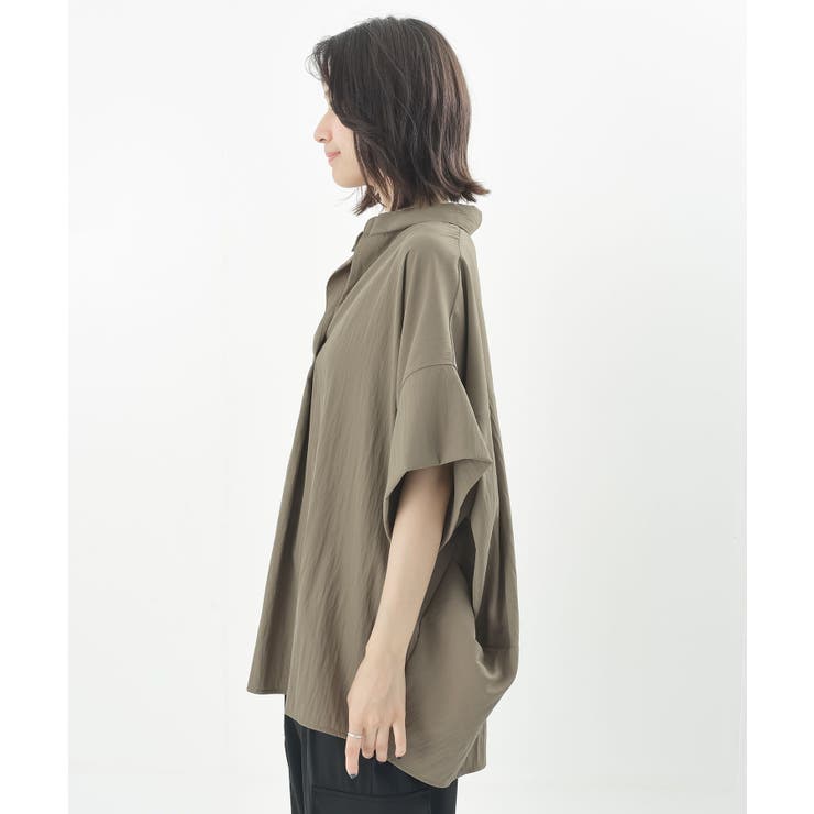 シワ加工スキッパーシャツ | rps | 詳細画像37 